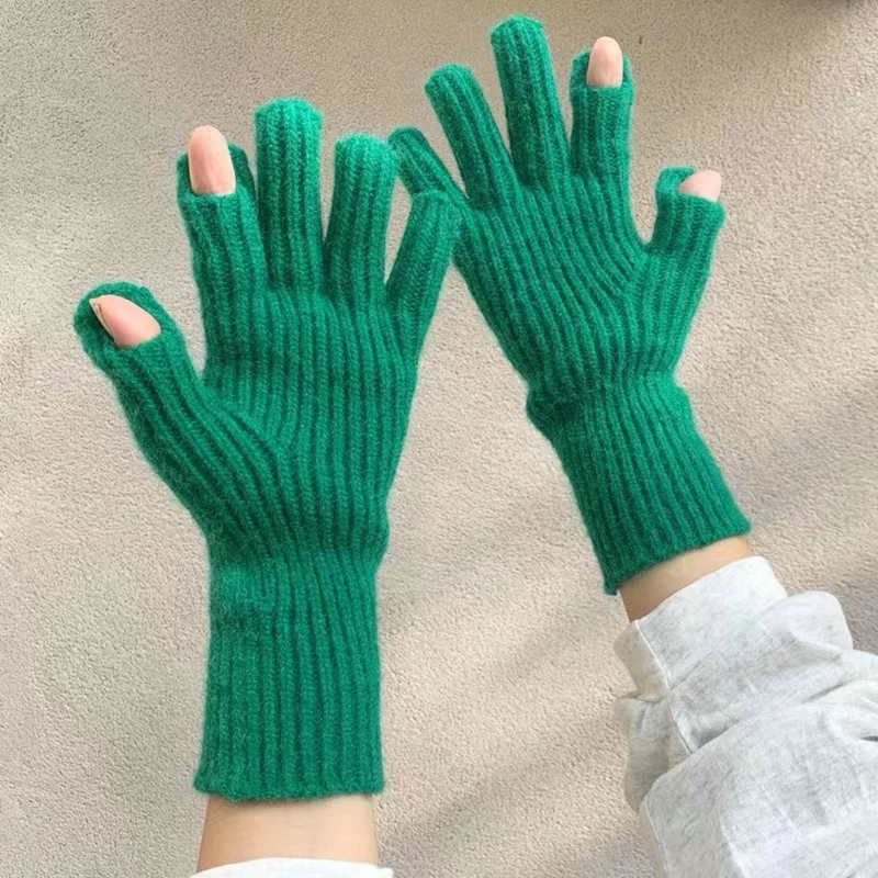 

New Touch Screen Gloves For Playing Phone Women Winter Thicken Warm Knitted Stretch Gloves Full Finger Outdoor Skiing Gloves Y2k