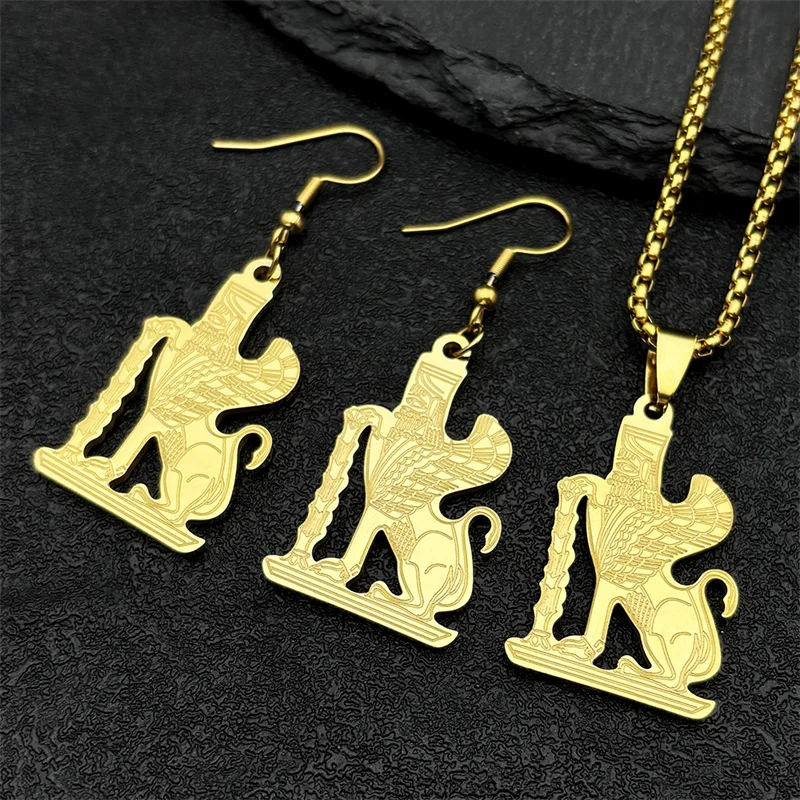 Египетское оригинальное ожерелье мужское колье из нержавеющей стали золотого