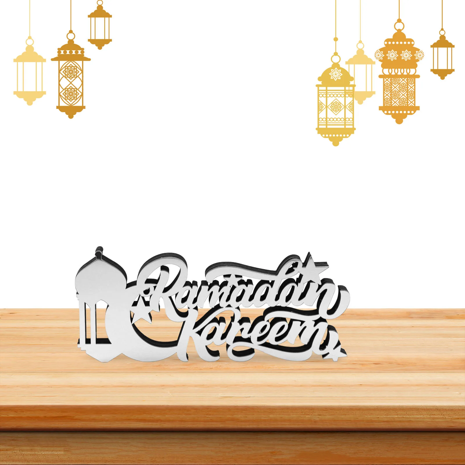 

Acrylic Eid Mubarak Decoration Eid Mubarak Ornament Tabletop Decor Muslims Islamic Event Party Supplies Eid Al Adha Gift