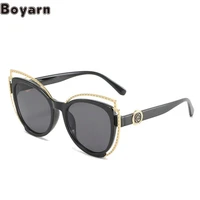 boyarn new steampunk fashion sunglasses with metal decorative shape outside the cat eye frame womens eyewear p
