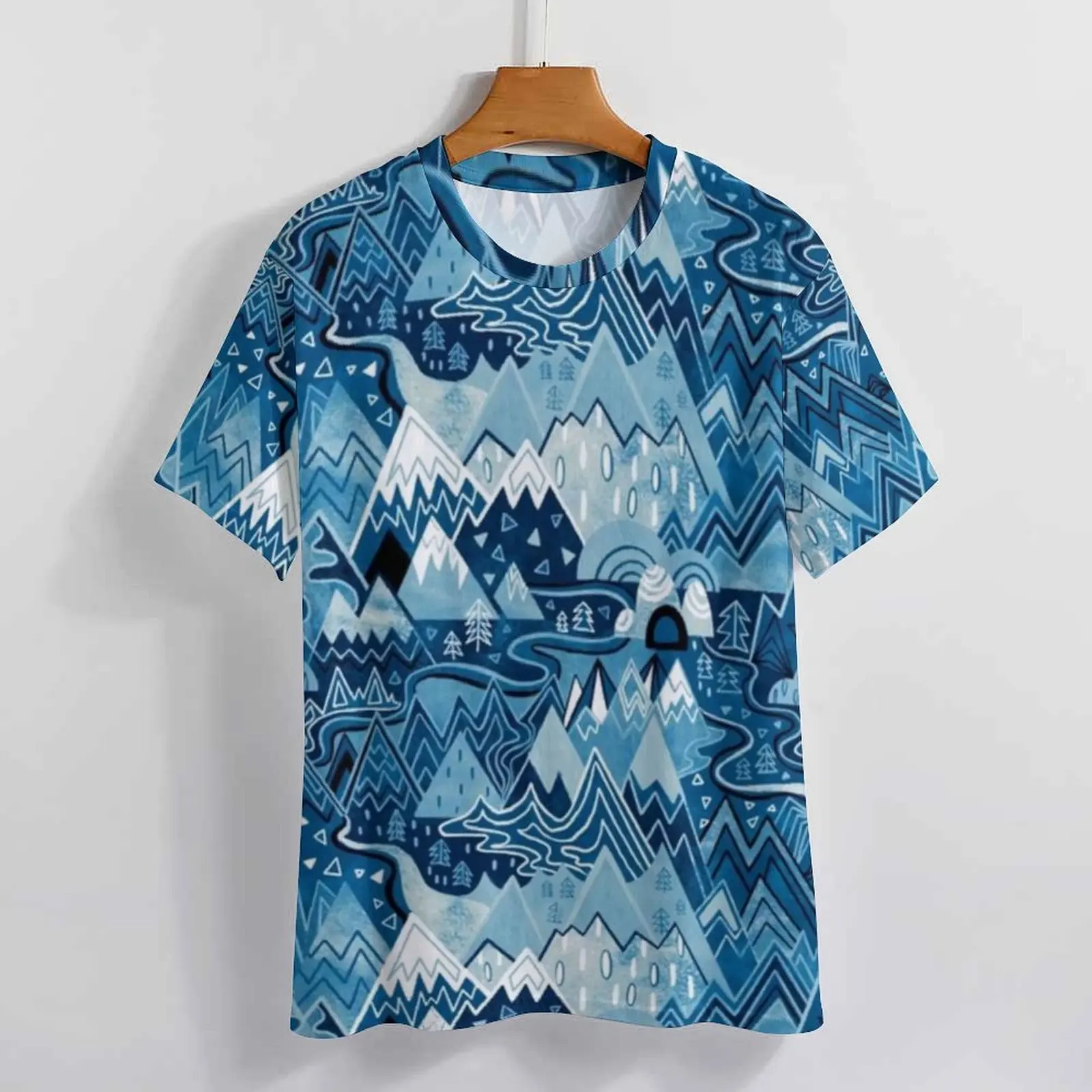Женская футболка Mountains Art с круглым вырезом футболки короткими рукавами Maximalist