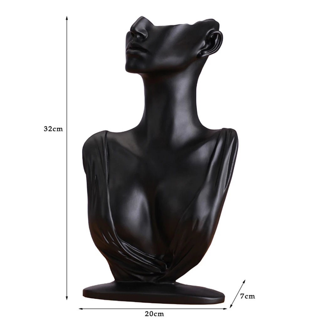 New Resin Mannequin Necklace Earring Jewelry Organizer Display Bust Stand Model Chain Pendants Holder for Shop Retailer Counter