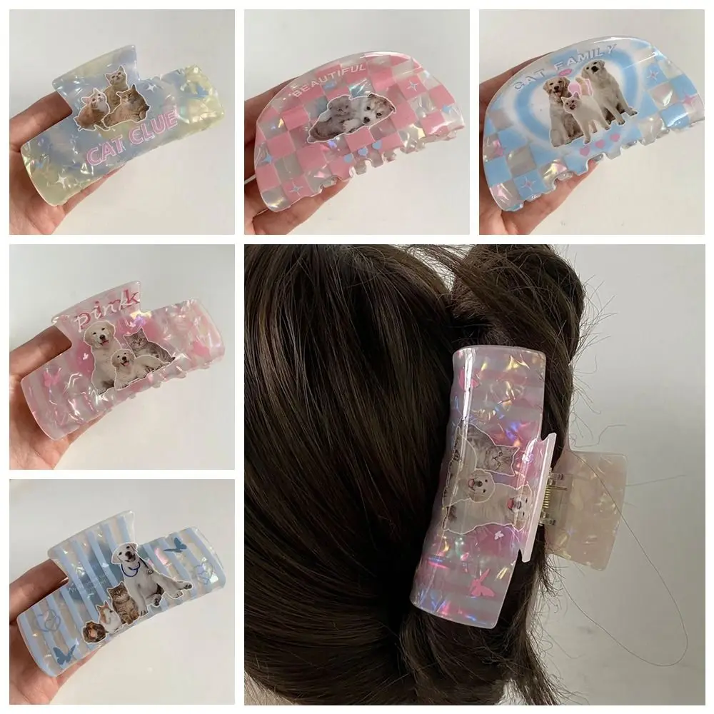Милый акриловый зажим для волос собаки с принтом когтей щенка кошки корейское