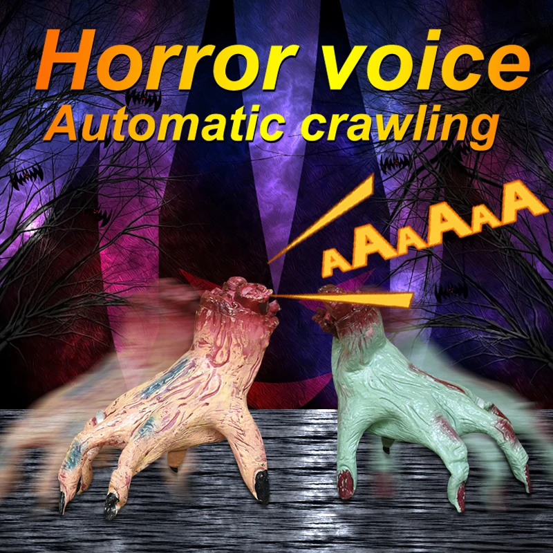 

Хэллоуин ползание призрак руки зомби разрезанная электрическая рука Голосовое управление протез хитрый ужас реквизит секретная комната д...