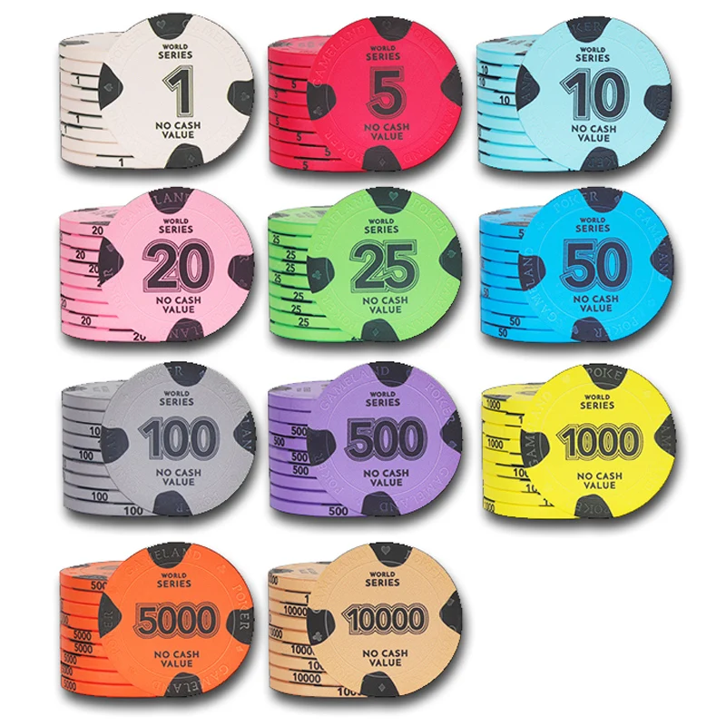 10pcs/Set Premium Ceramics Chips 40mm 10g Frosted Pattern Texas Hold'em Poker Gambling Casino Wholesale