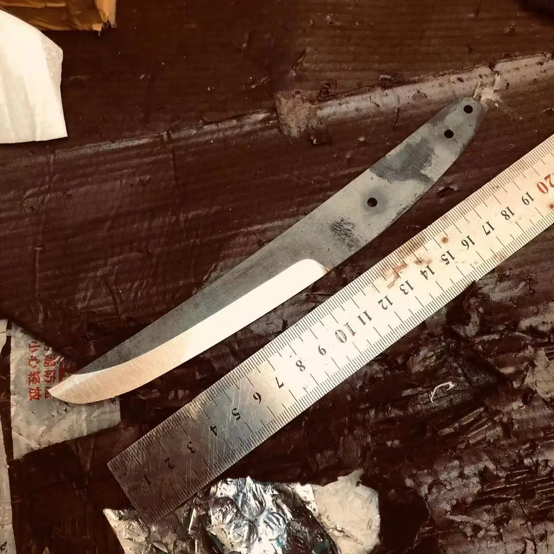 

DIY прямой нож заготовок d2 открытый фиксированный нож охотничий нож пустой 440C Лезвие из нержавеющей стали материал дамасский узор