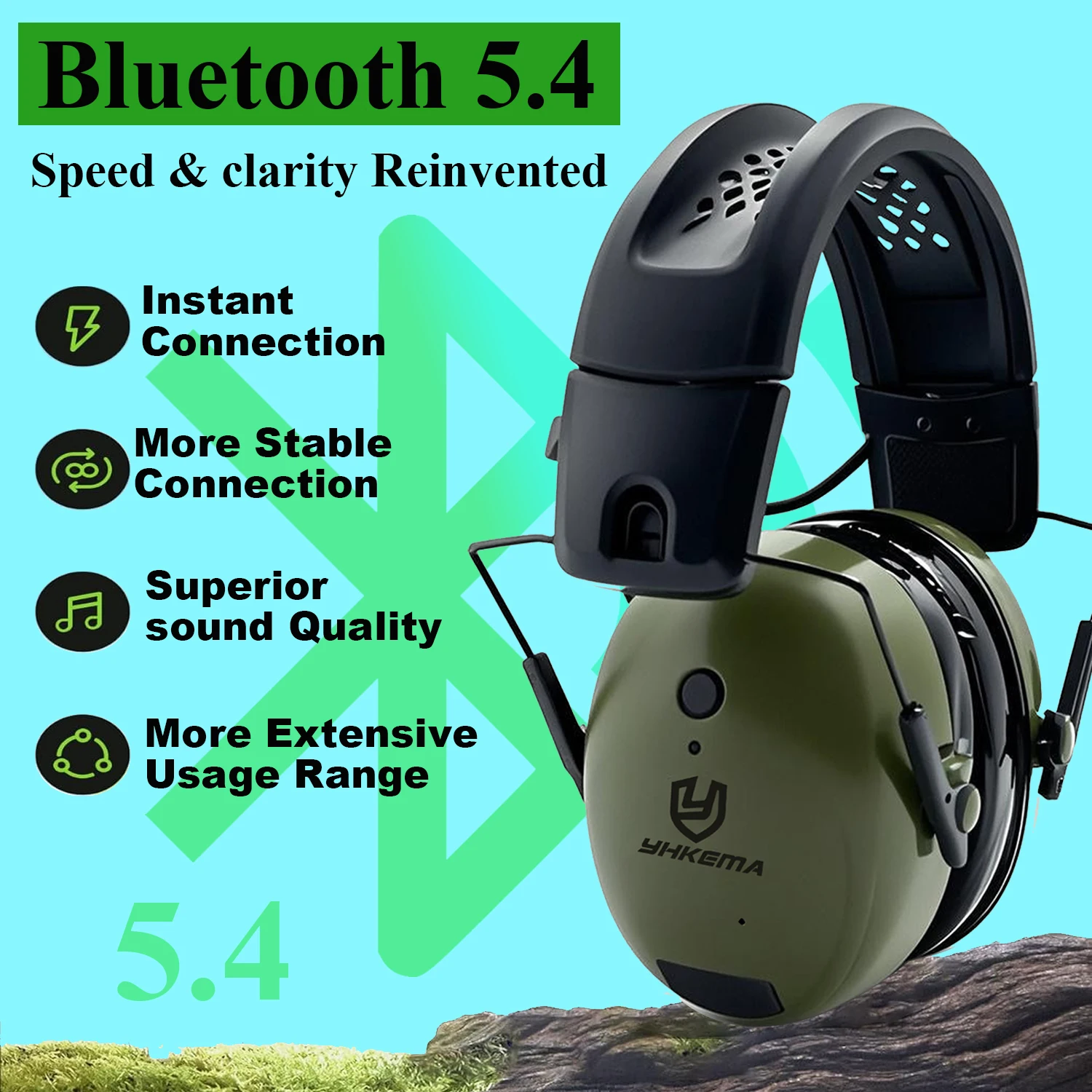 Фото Новые профессиональные тактические наушники, электронные Bluetooth 5,4, наушники для стрельбы, защита ушей для охоты, кошения, шумоподавления №4