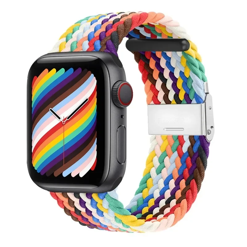 Совместимый С Apple Watch Нейлоновый Ремешок Для Часов Riem Voor Gevlochten Solo Series 8 7 6 5 SE 4 3