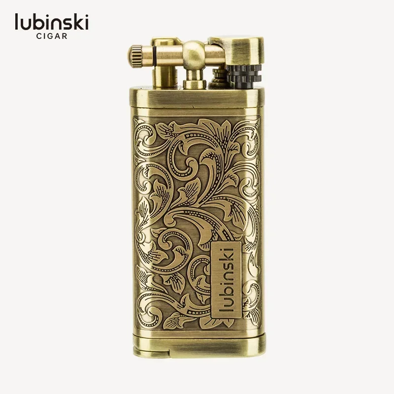 Винтажная газовая зажигалка LUBINSKI с колесиком для зажигания, многофункциональный инструмент-скребок для удаления налета, подарок для мужчин (art.: 3920da1d70a18) - 3920da1d70a18