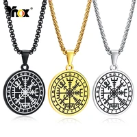 vnox vegvisir norse compass necklaces for men stylish stainless steel metal original talisman pendant male collar jewelry