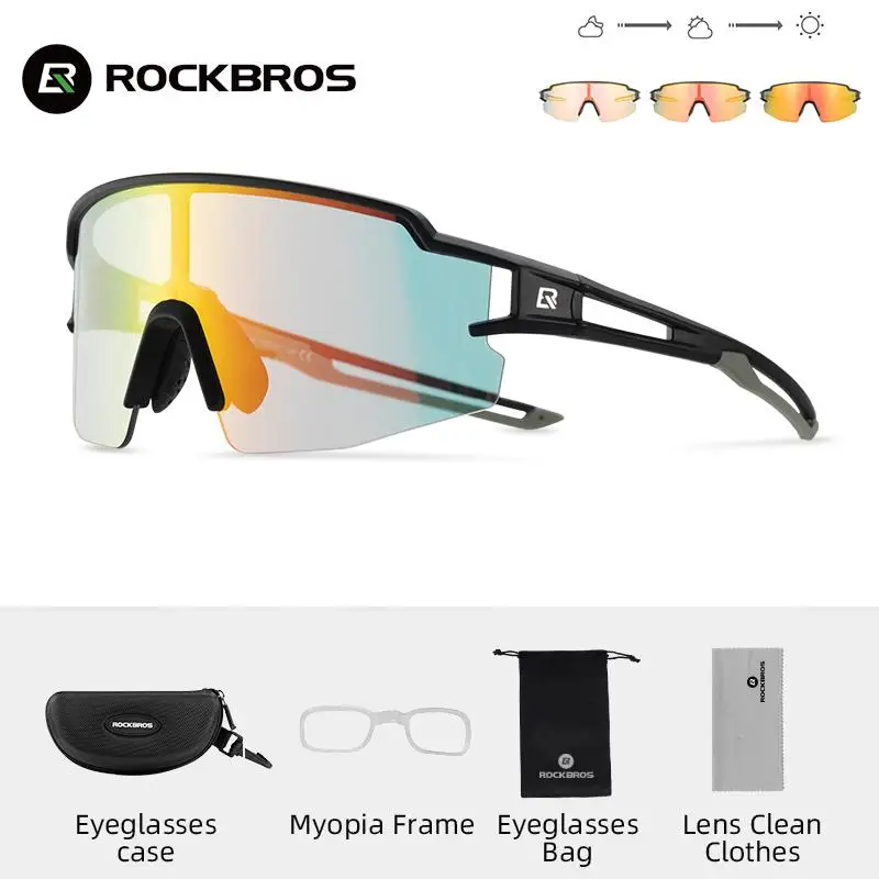 

Rockbros official Glasses Photochromic Bike Glasses UV400 Protection Eyewear Polarized Sunglasses MTB Cycling Goggles