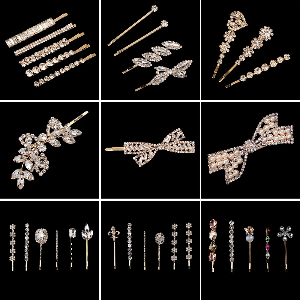 Модные женские шпильки для волос со стразами аксессуары заколки украшения
