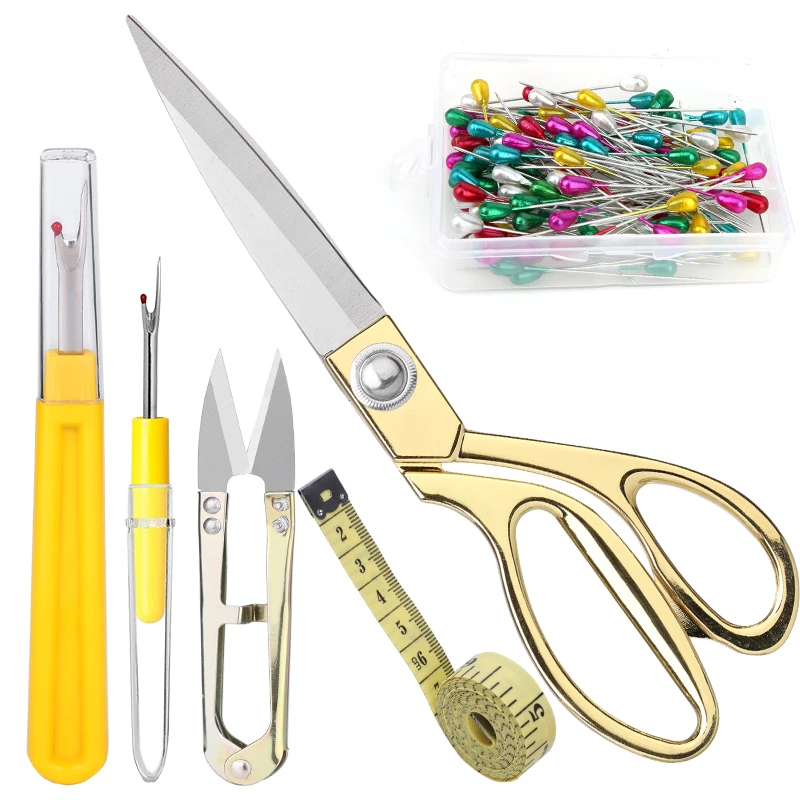 

LMDZ Tailor Sewing Scissor Set with Seam Ripper Tape Measure Positioning Needles Thread Cutter DIY Clothing Tool Accessories