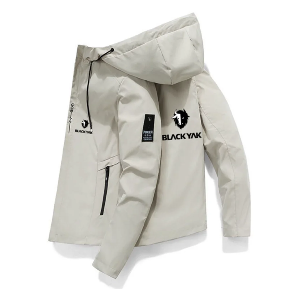 

Black Yak Men's Jacket Thin Polyester Spring/Summer Sunscreen Jacket Windbreaker Sports Hooded Cardigan