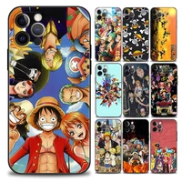 anime one piece family luffy zoro logo phone case for iphone 11 12 13 pro max 7 8 se xr xs max 5 5s 6 6s plus black silicon case