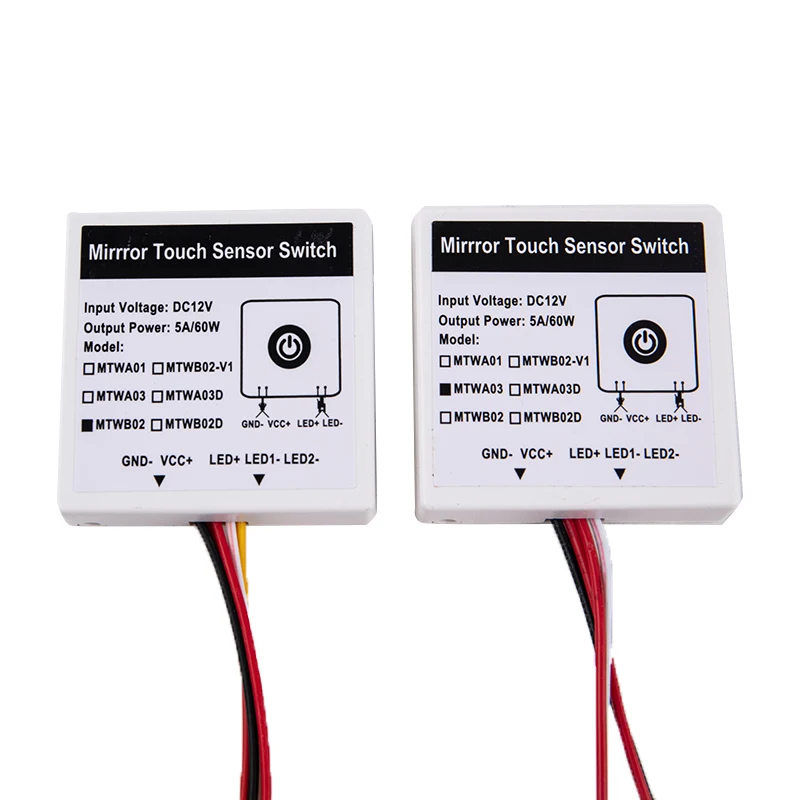 

1PC YF-DC01D 5MM Blue And White 12V 5A LED Single-switch Touch Switch High Sensitivity Smart Bathroom Mirror Touch Switch