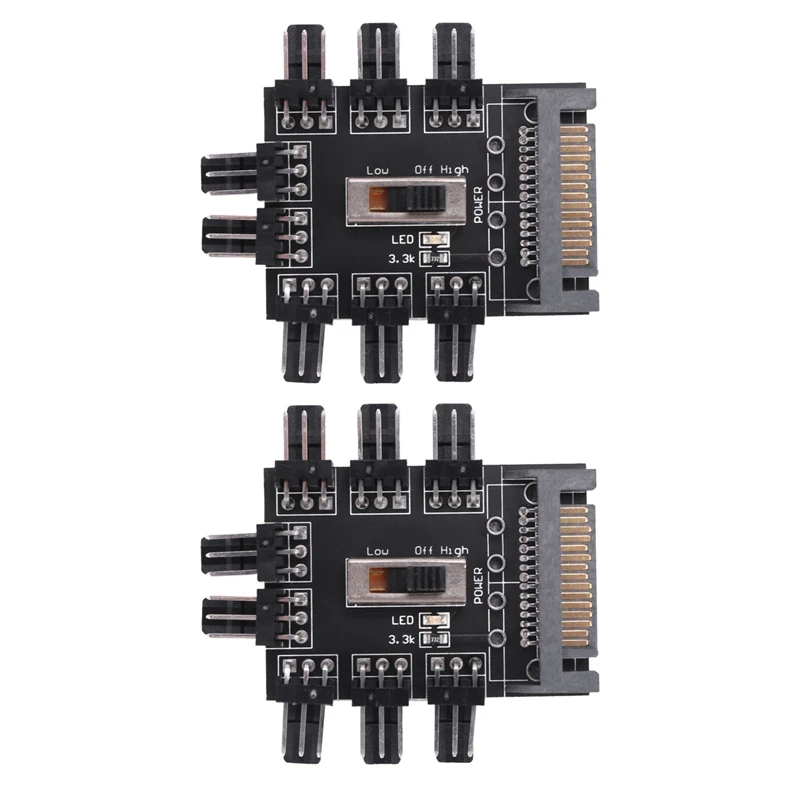 2 шт., разветвитель для компьютера, SATA 1-8, 12 В
