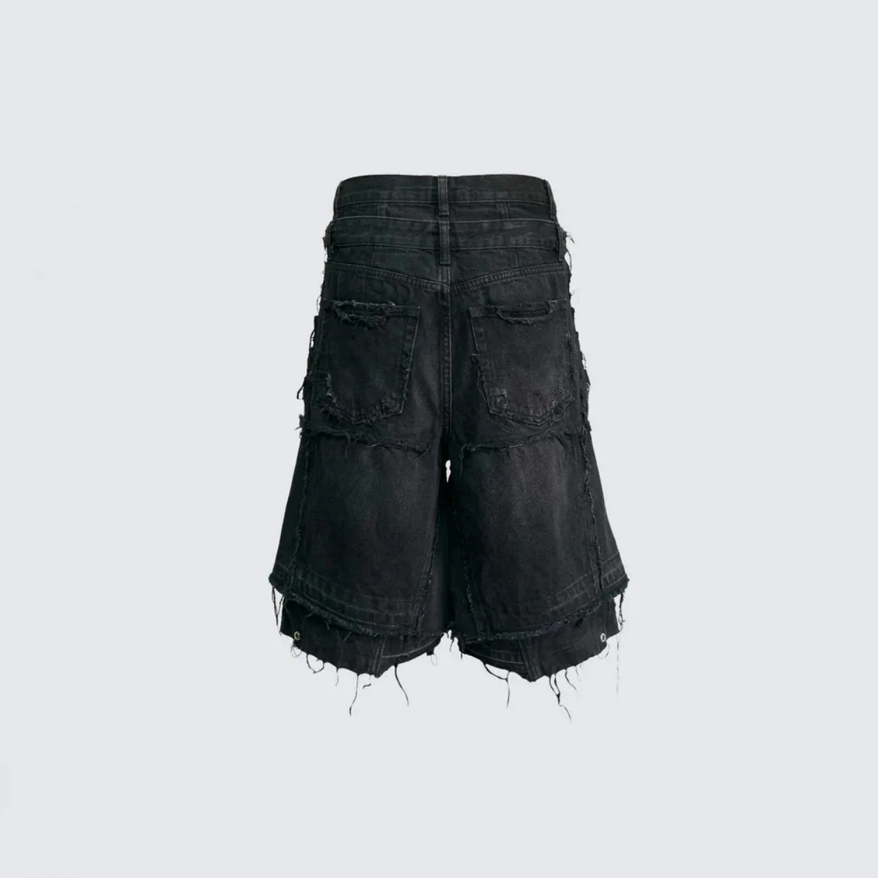 Фото Мужские джинсы High Street с эффектом двухслойности, широкие, средней длины, с необработанными краями, в стиле Wasteland №5