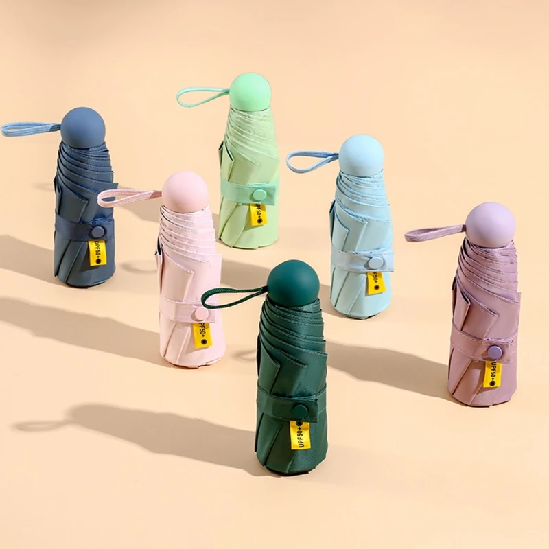 

Windproof for Sun Blocking Umbrella Small Compact Umbrella Mini Size for Sun & Rain Lightweight Umbrella UV for Protecti