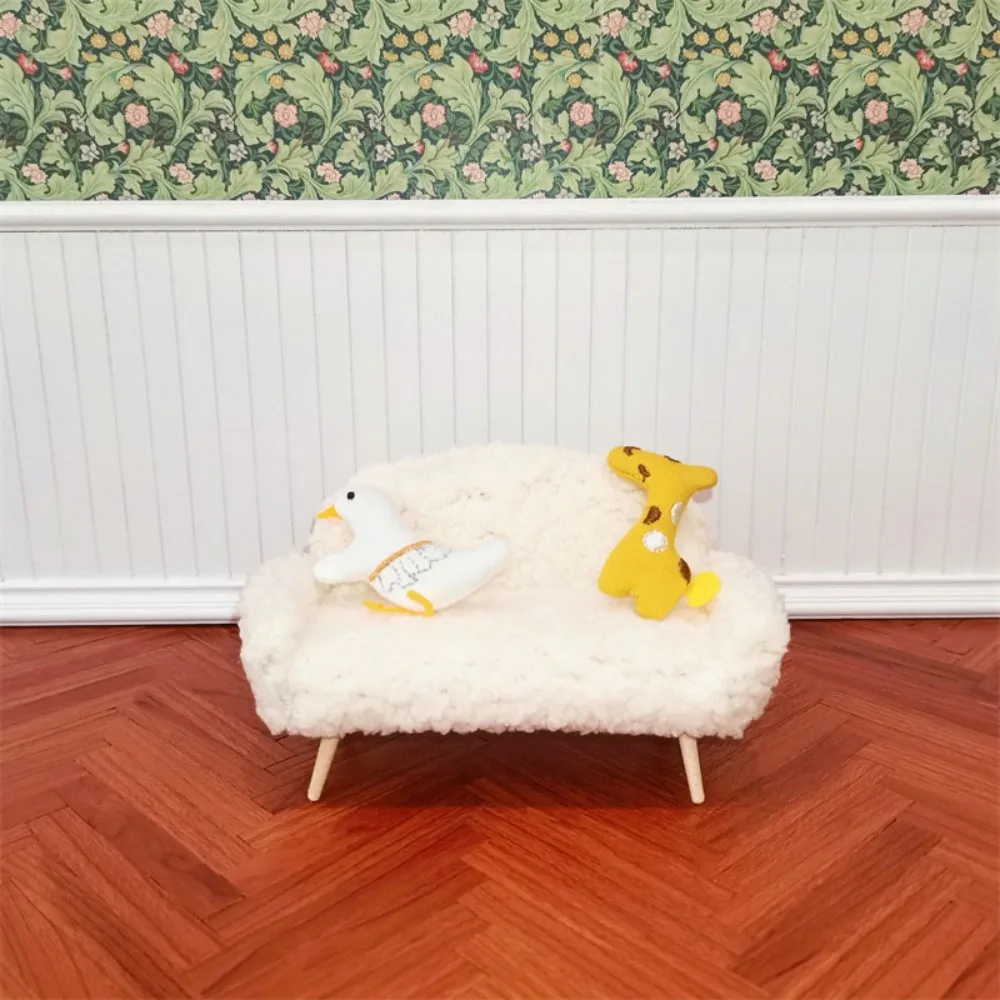 1/12 кукольный домик плюшевый диван модель мебели винтажный для кукольного домика