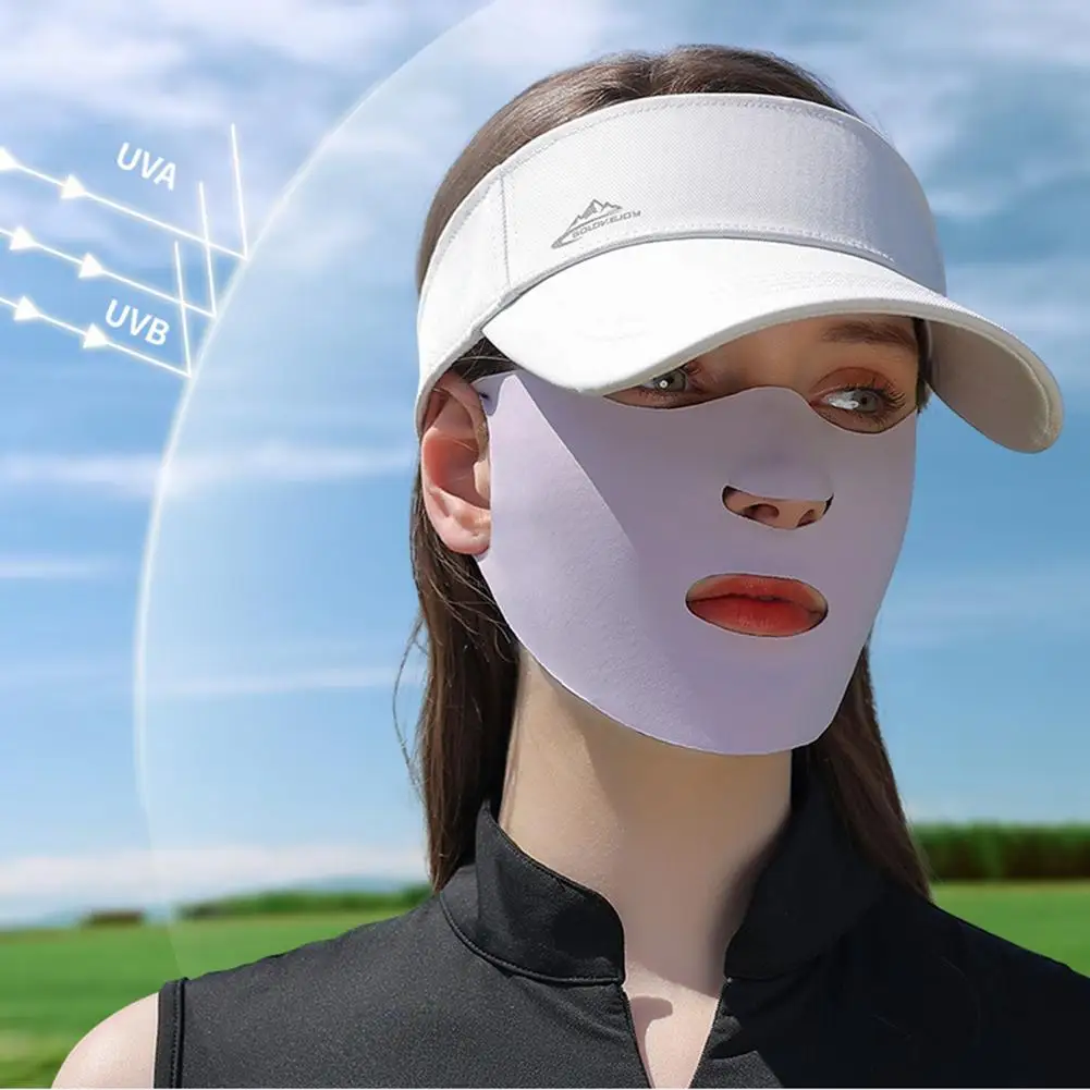 

Women Sunscreen Mask Outdoor Sports Cycling Breathable Washable Reusable Double Layer Ice Silk Mask