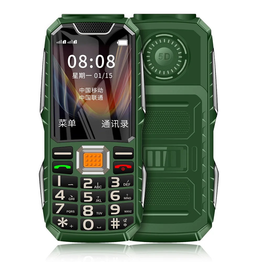 2G разблокированный кнопочный мощный прочный телефон с низкой ценой телефон с фонарь Sim-картами Whatsapp FM Радио Громкий сотовый телефон для пож...