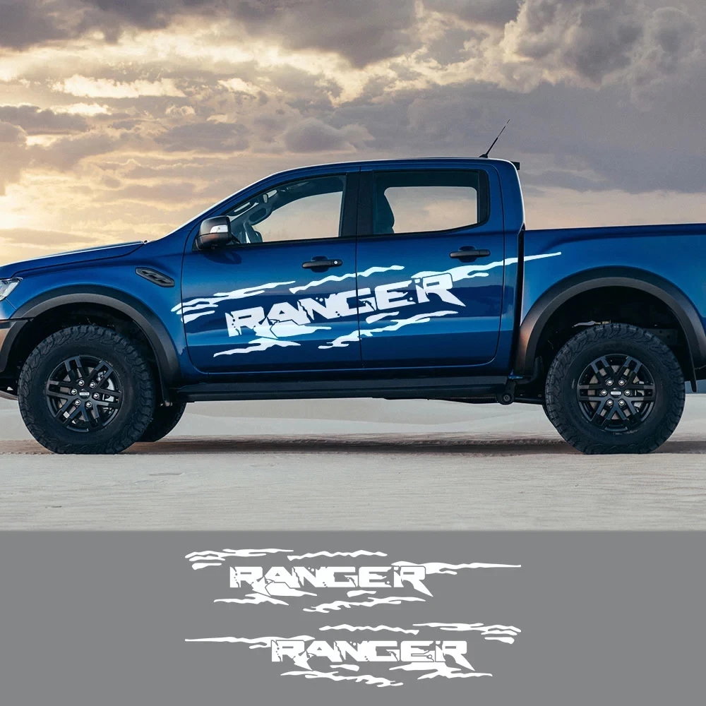 

Большой размер 2 шт. для Ford Ranger Raptor пикап внедорожные наклейки для автомобиля Стайлинг двери боковые наклейки графическое украшение тела ав...