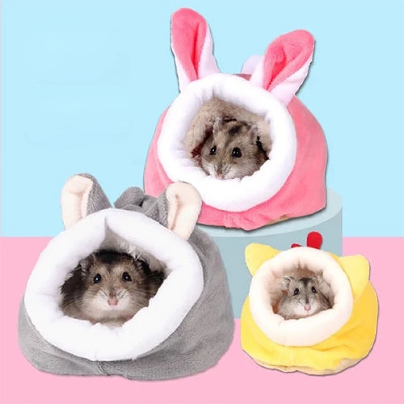 

Winter Warm Pet Mini Plush R Cotton Bed Soft Small Pet Nest Hamster Squirrel House Comfortable Cage