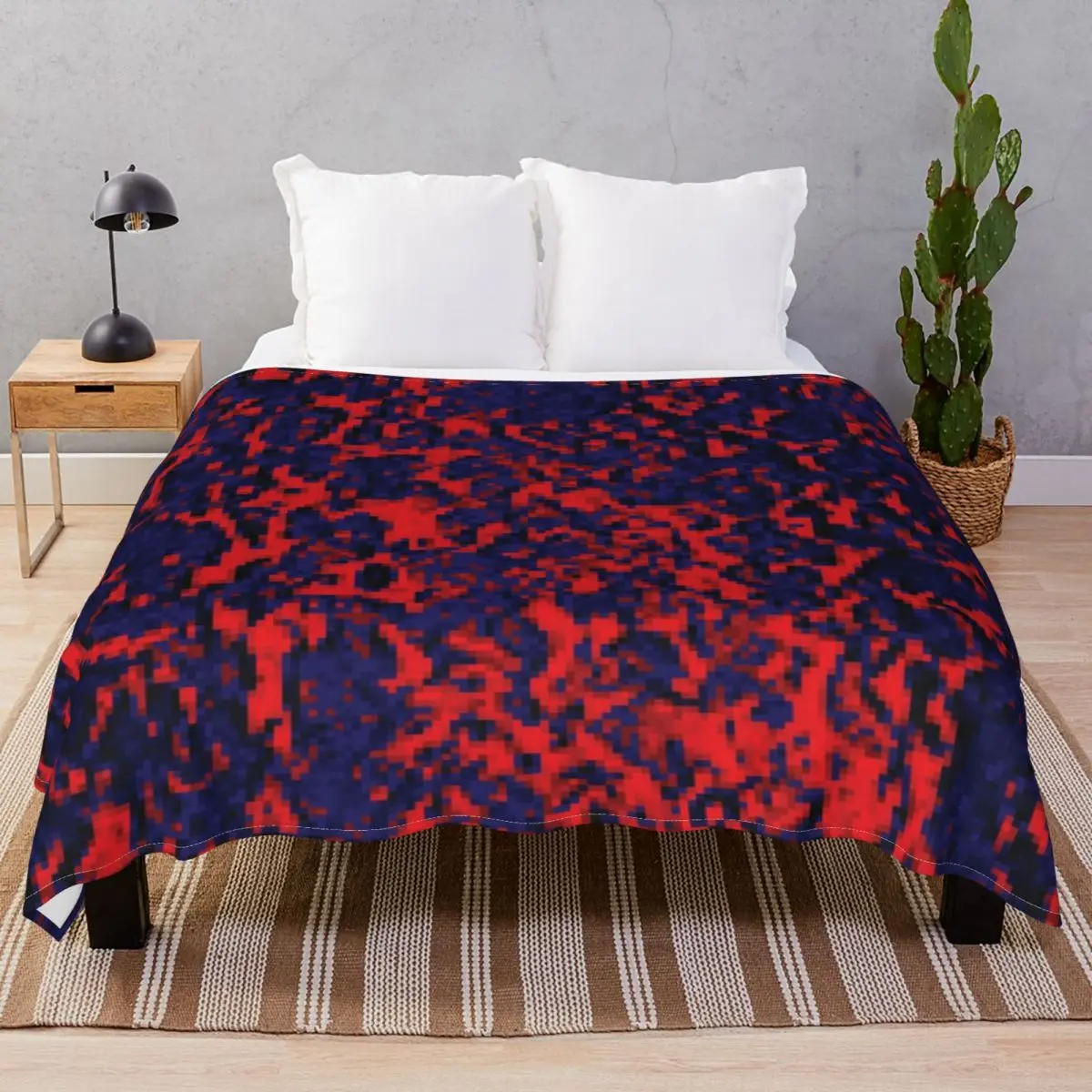 FIREBLU Blanket Flannel Print Breathable Unisex Throw Blankets for Bedding Sofa Camp Office