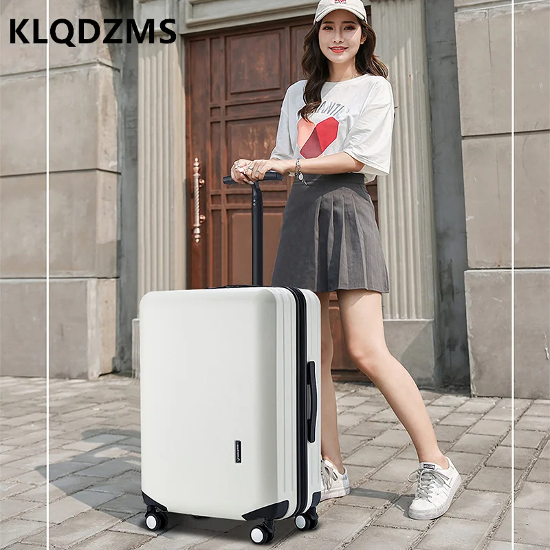 

KLQDZMS 20"24"28" Inch New Men's Business Trolley Suitcase Women's Hand Luggage Student Password Case Single Bar Boarding Bag