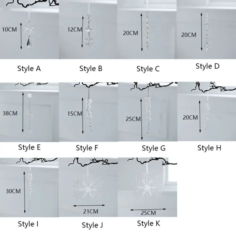 Бытовая акриловая рождественская подвеска в виде сосульки искусственная