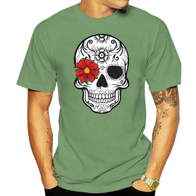 Personality Basic day of the dead skull graphic calavera cinco de t-shirt for men 2022 Leisure army green mens t shirt branded