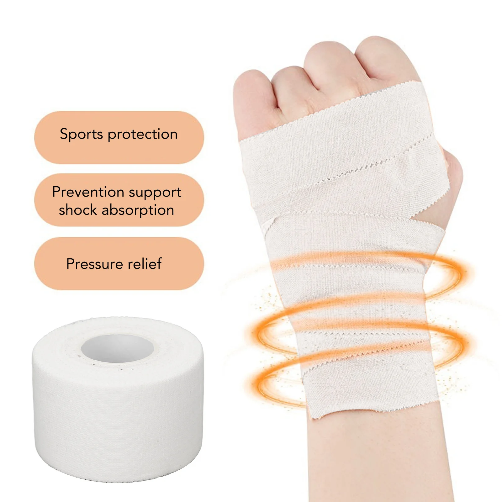 

Athletic Sports Tape Cotton Breathable Bandage Protection Shock Absorption Wrap Sports Tape First Aid Injury Bandage