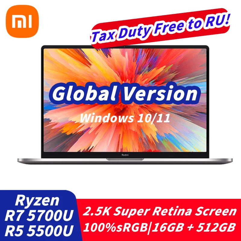 Ноутбук Xiaomi RedmiBook Pro 14 процессор AMD Ryzen 5700U /5500U 16 ГБ DDR4 + 512 Гб SSD 2 5 K Super Retina полный