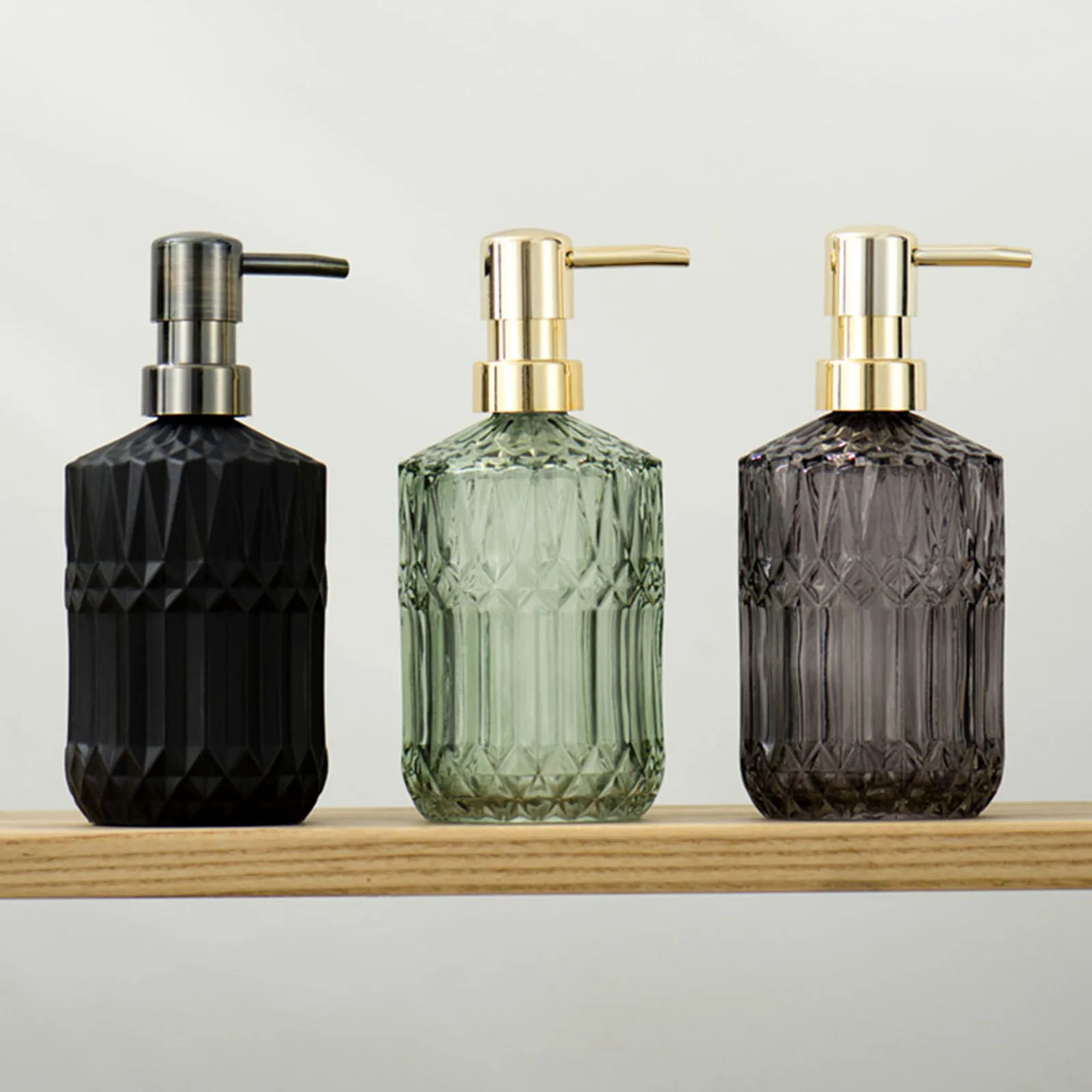 

High Quality Large 400ML Manual Soap Dispenser Clear Glass Hand Sanitizer Bottle Containers Press Empty Bottles Bathroom