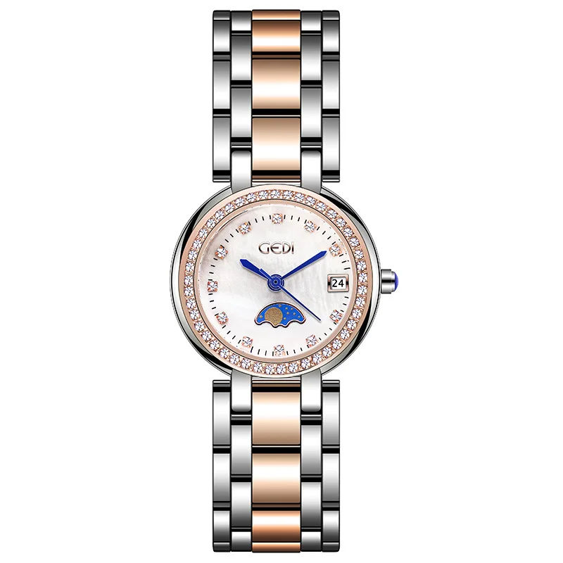 Women's Light Luxury Good-looking Calendar Stainless Steel Quartz Waterproof Steel Watch