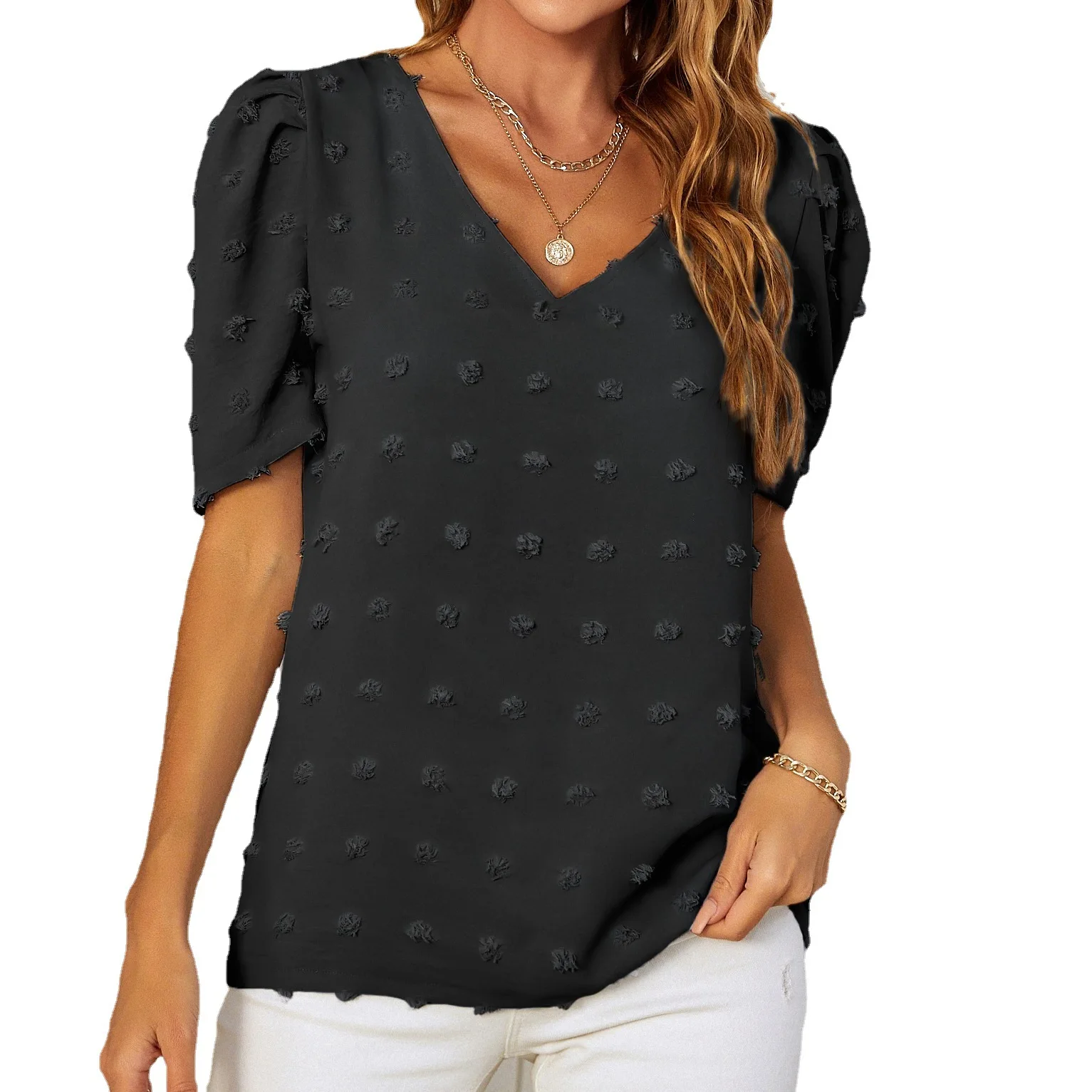 Шифоновая женская блузка с бесплатной доставкой Новинка весна-лето 2022 рубашка