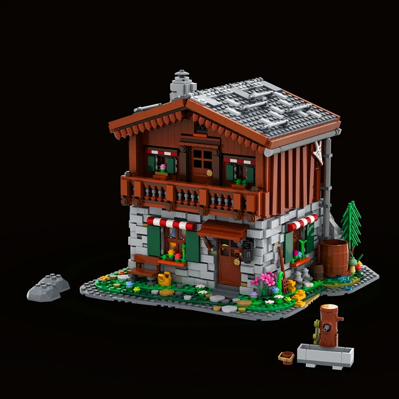 

NEW 2693PCS City Hot Selling Street View Moc Modular Alpine Hut building DIY creative ideas Children Toy birthday Gift Blocks