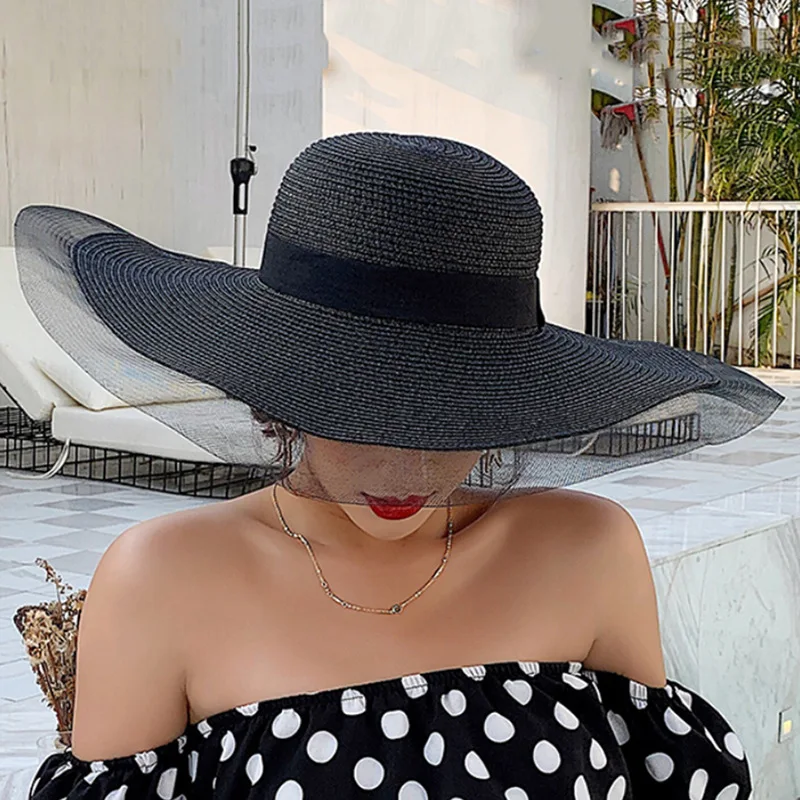 

Hepburn Hood Children's Summer Sun Protection Sunshade Big Brimmed Straw Hat Outing Sun Hat Seaside Versatile Holiday Beach Hat
