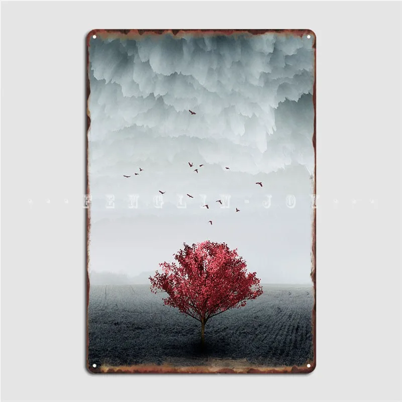 

Плакат Red Tree Ii, металлический плакат, клувечерние, бар, пещера, Настенный декор, жестяной плакат