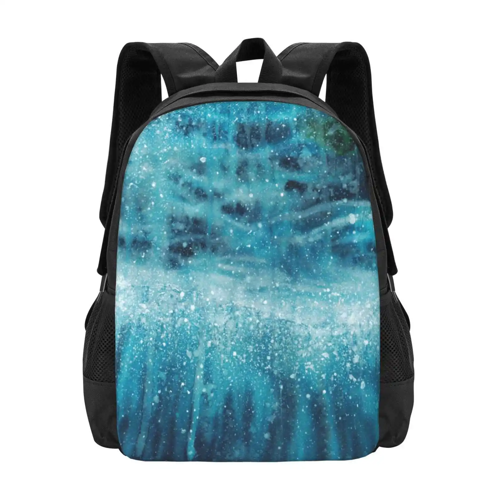 Underwater Fashion Pattern Design Travel Laptop School Backpack Bag Bubble Blue Underwater H2O Save The Ocean Algae Waves Surf