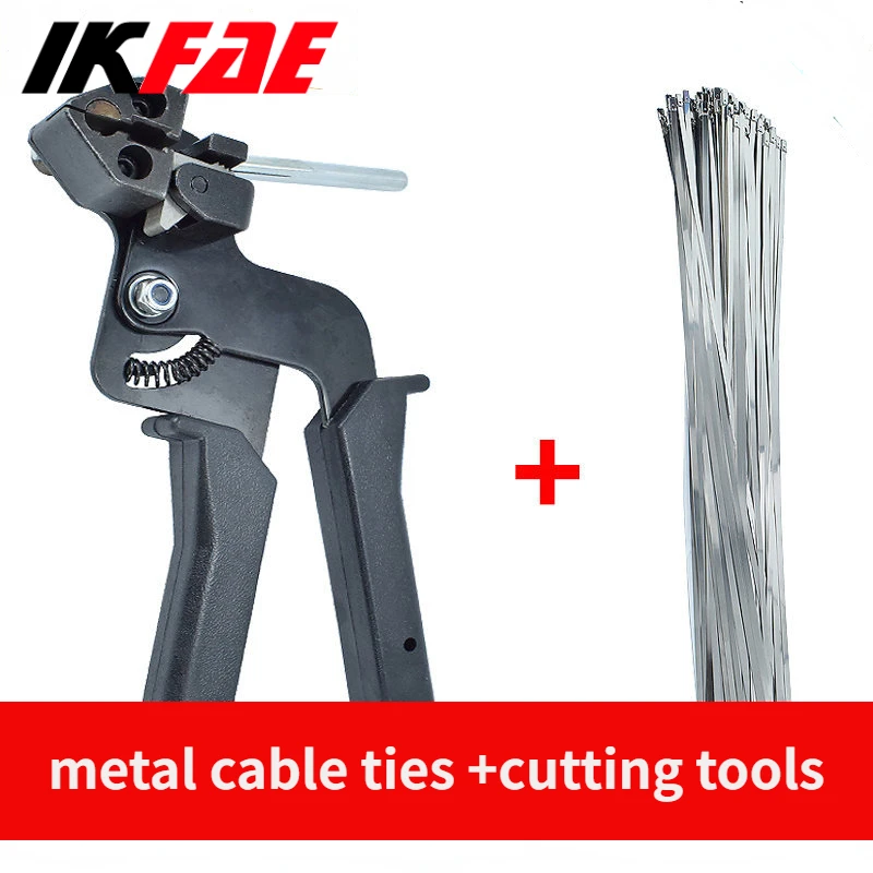 

100Pcs Self Locking 304 Stainless Metal Cable Ties Cutting Tool 100mm 150mm 200mm 250mm 300mm 400mm 500mm