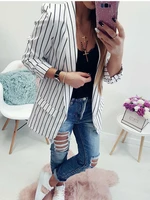 jacket women sexy cardigan long sleeve striped small suit black and white blazer women suit blazer casual office lady coats