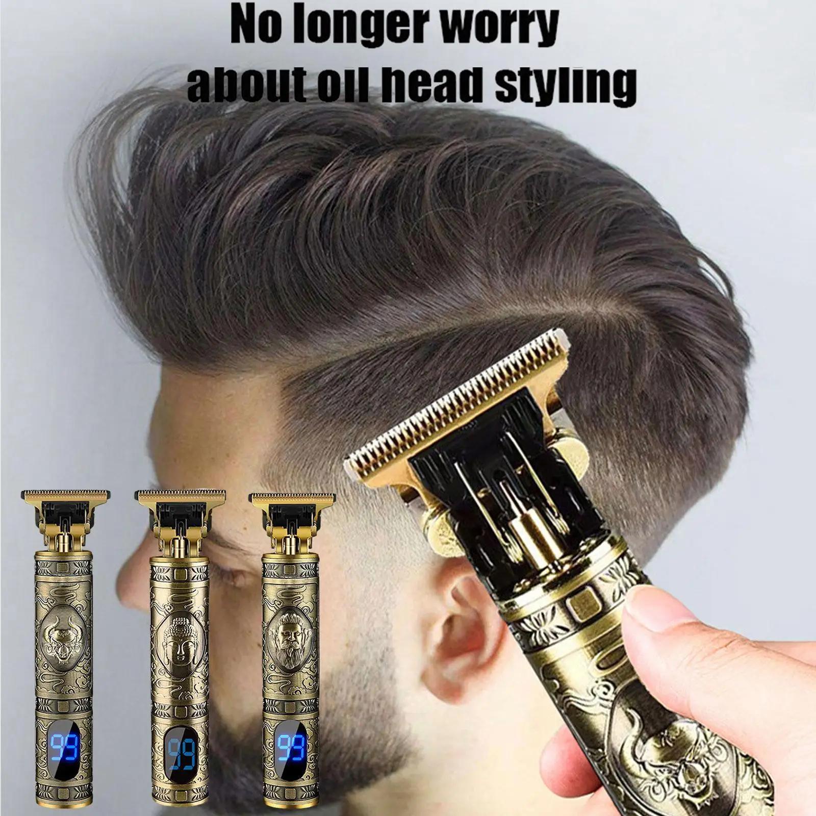 

Electric Hair Professional Hair Cutting Machine Men's Shaver Trimmer For Men Beard Haircut Machine Metal USB F5Z0