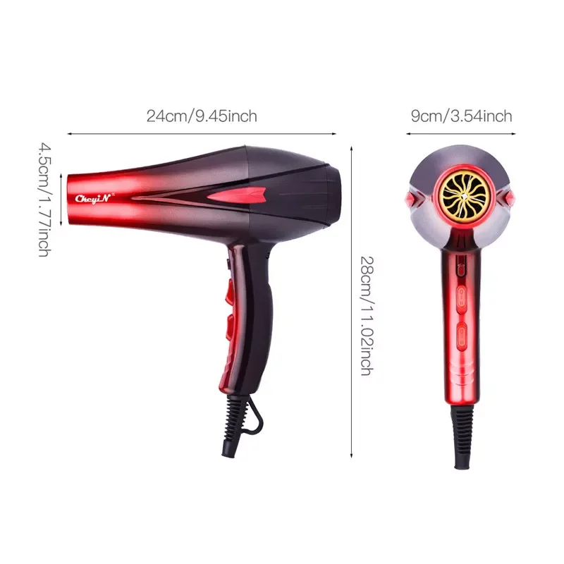CkeyiN Electric 4000W Hair Dryer Professional Blower Fast Styling Blow Dryer Hot And Cold Adjustment Air Blowers With Two Nozzle enlarge