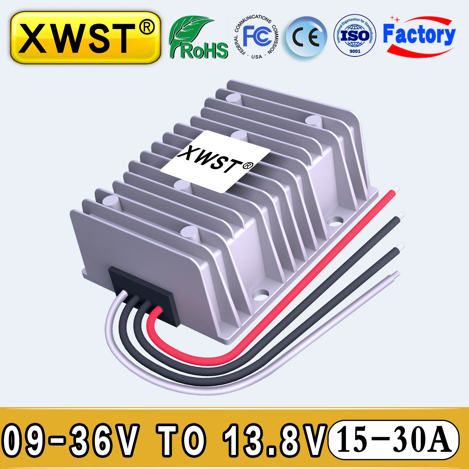 

DC DC Converter 9-36V to 13.8V 15A 28A 30A Voltage Regulator 12V 24V Boost Buck to 13.8V Stabilizer Solar Inverter Waterproof