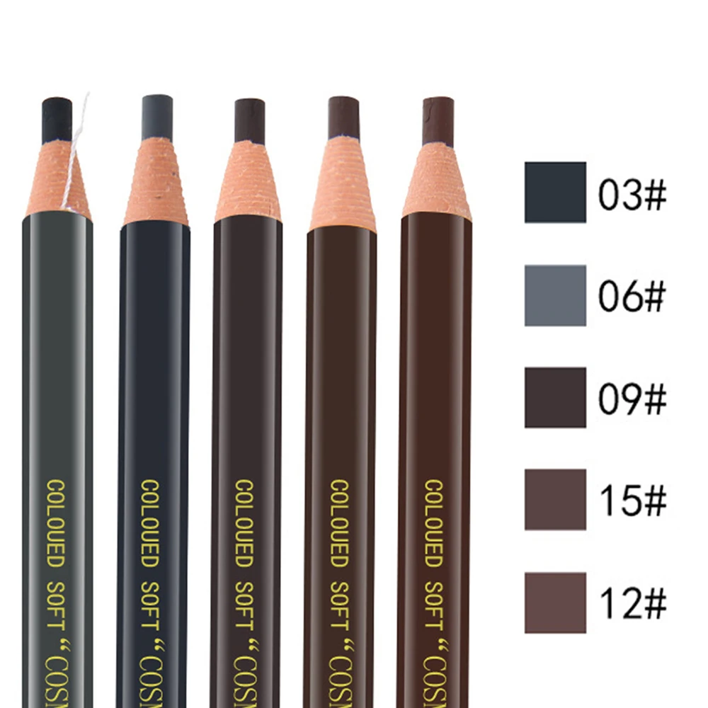 

5 Colors Wooden Sharp Eyebrow Pencil Waterproof Longlasting Eyeliner Delicate Not Fading Eyebrow Pen Cosmetics Eyebrow Enhancers