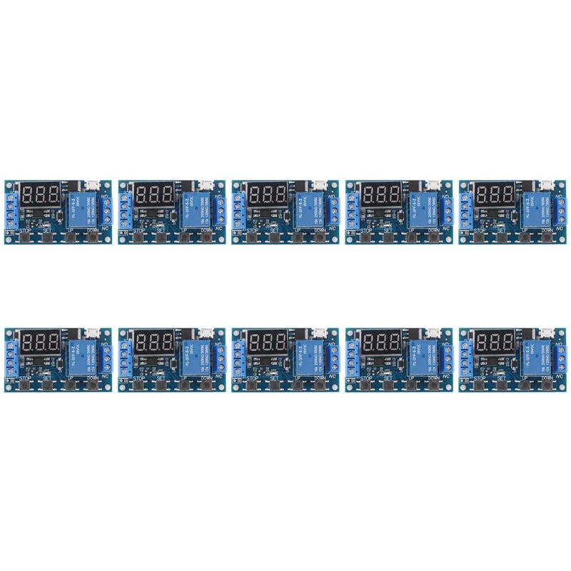 

10X HW-521 Digital Time Delay 1 Way Relay Trigger Cycle Timer Delay Switch Circuit Board Timing Control Module
