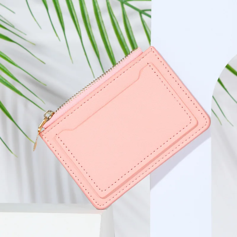 1PC Ultra-Thin Women Men Credit ID Card Holder PU Leather Zipper Fashion Small Wallet Money Bag Case Coin Purse Clip Organizer - купить по