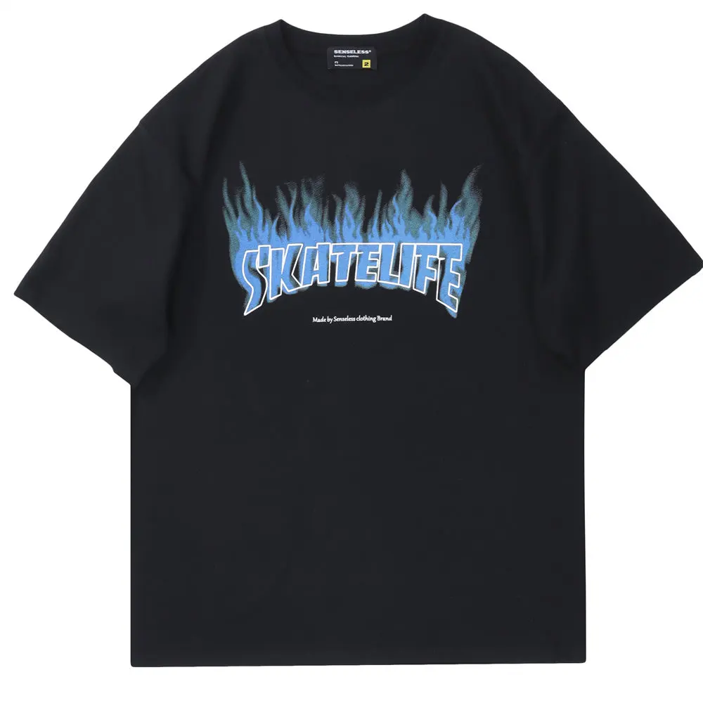 

T Shirts Funny Burning Letters Print Cotton O-neck Top Men's Clothing 2022 Streetwear Harajuku Casual Oversized Men's T-shirt